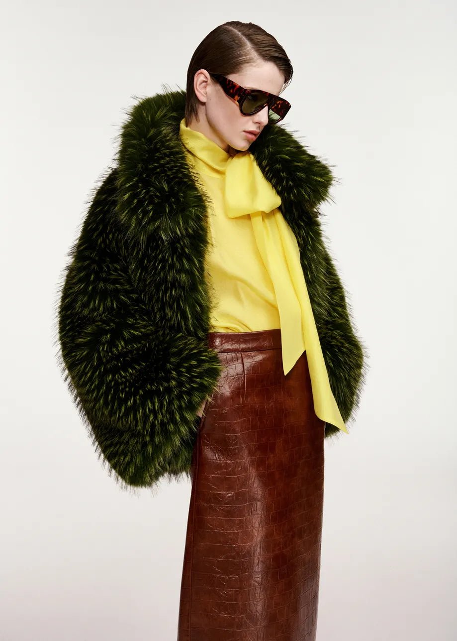 Giacca Kastanje oversize verde in pelliccia sintetica - YES SHOPGiaccheESSENTIELKASTANJE-07457892258871