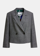 Blazer crop Kiana doppiopetto grigio in fantasia principe di galles - YES SHOPBlazerESSENTIELKIANA-05947892258871