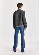 Blazer crop Kiana doppiopetto grigio in fantasia principe di galles - YES SHOPBlazerESSENTIELKIANA-05947892258871