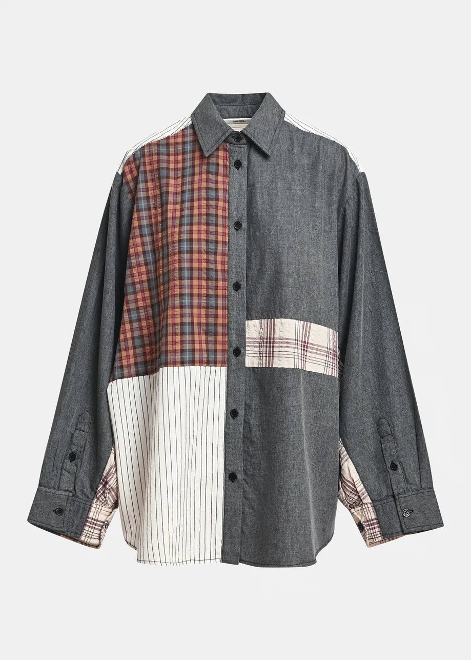 Camicia Kingsley grigia patchwork - YES SHOPCamicieESSENTIELKINGSLEY-XXS3702792258871