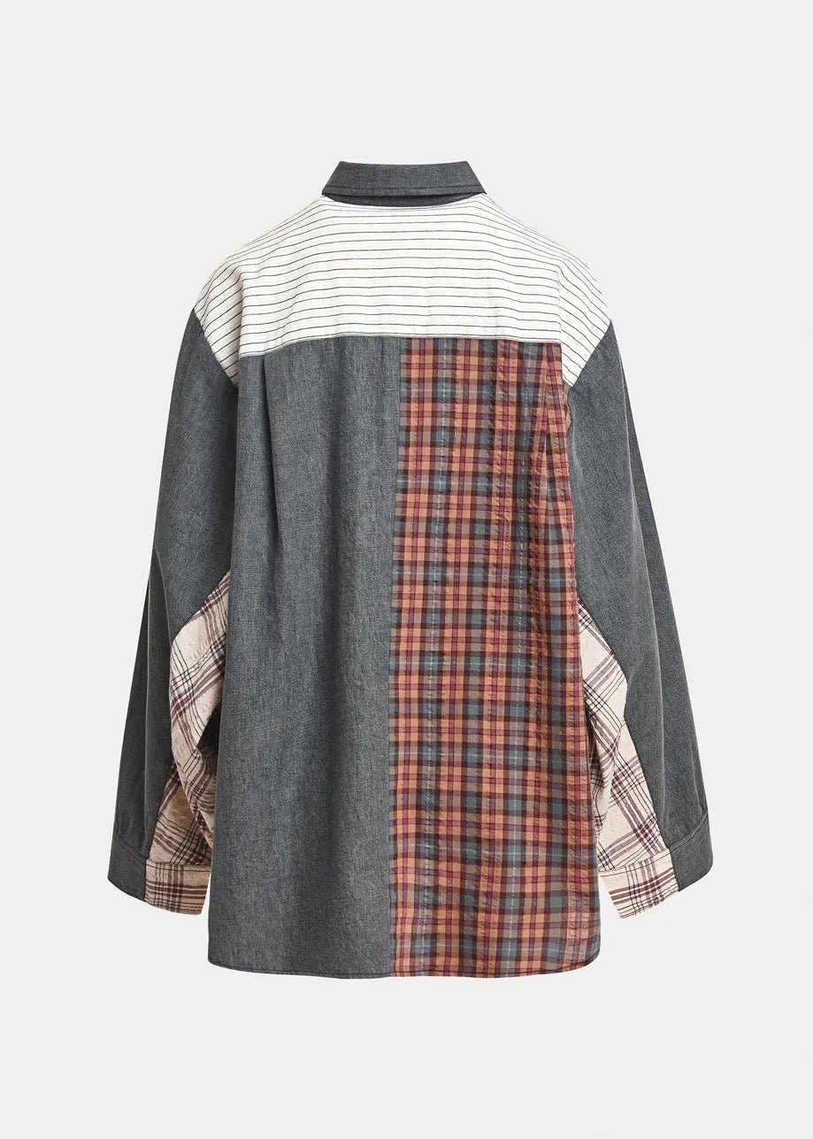 Camicia Kingsley grigia patchwork - YES SHOPCamicieESSENTIELKINGSLEY-XXS3702792258871