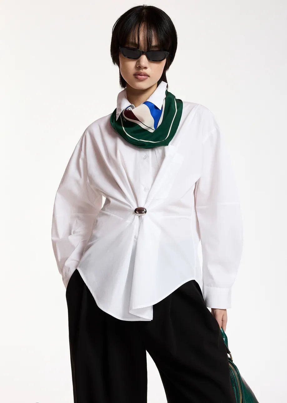 Camicia Kreative oversize bianca con spilla - YES SHOPCamicieESSENTIELKREATIVE-05137892258871