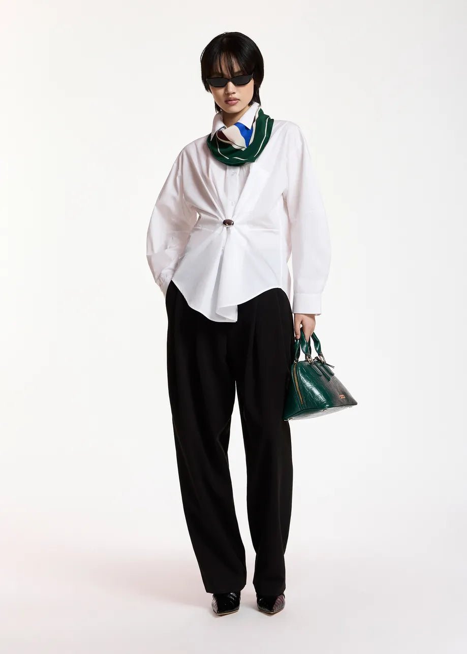 Camicia Kreative oversize bianca con spilla - YES SHOPCamicieESSENTIELKREATIVE-05137892258871