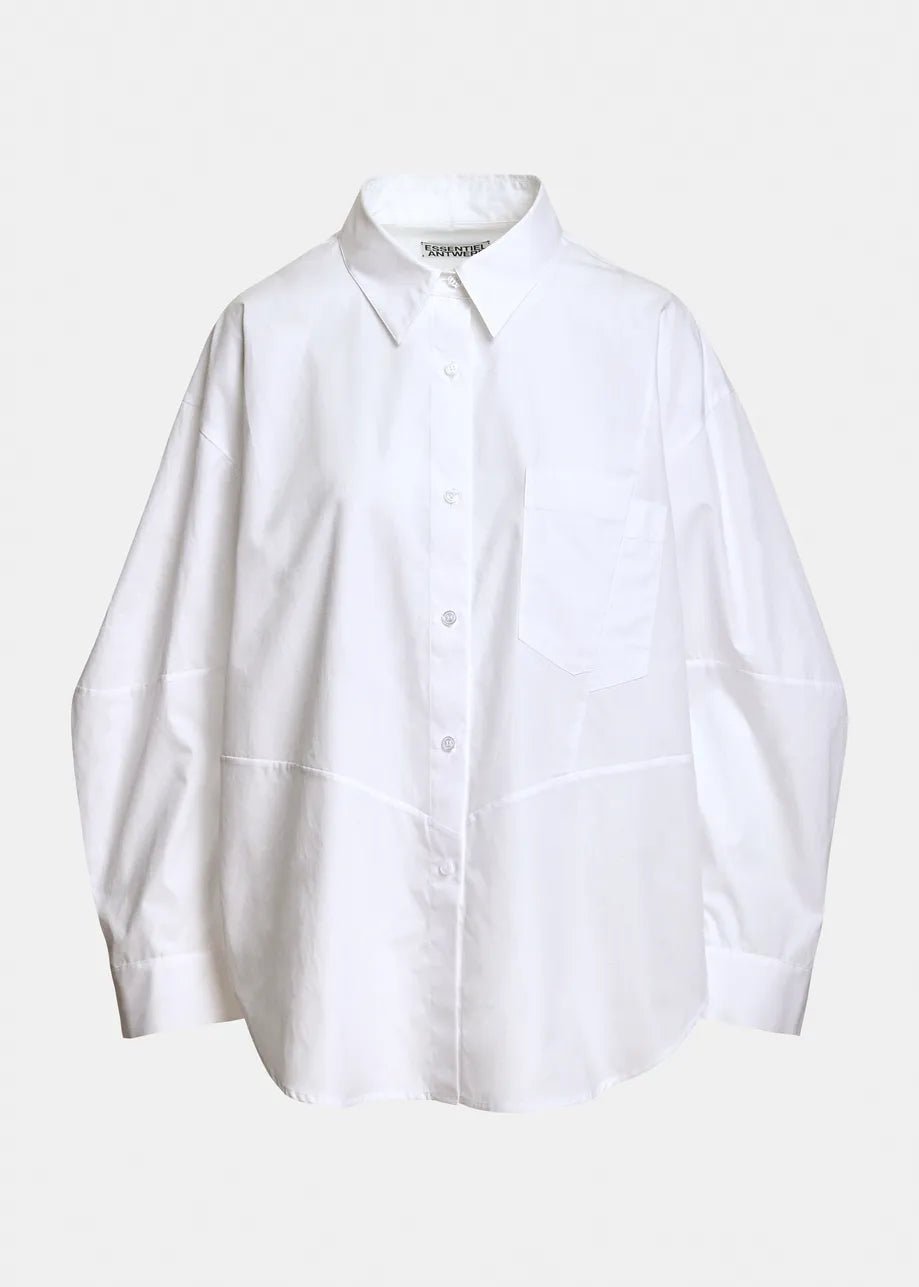 Camicia Kreative oversize bianca con spilla - YES SHOPCamicieESSENTIELKREATIVE-05137892258871