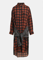 Abito Camicia Kristin arancio e grigio a quadri - YES SHOPAbitiESSENTIELKRISTIN-IT 349012792258871