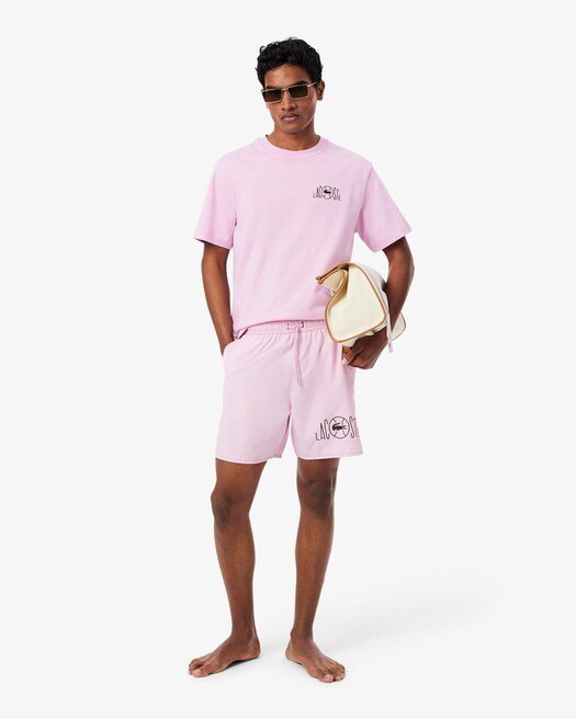 Boxer mare rosa con monogramma stampato - YES SHOPCostumi da bagnoLACOSTEMH1887-00-XXS