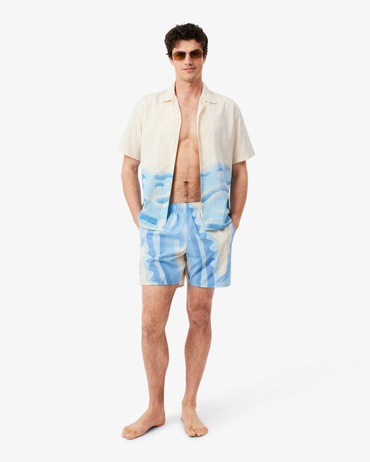 Boxer da mare a righe stampato - YES SHOPCostumi da bagnoLACOSTEMH1902-00-XXS4581331776771