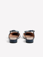 Slingback in tessuto rigato bianco e blu con fibbia gioiello - YES SHOPBallerineROBETO FESTAMIMMA-IT 363698349676771