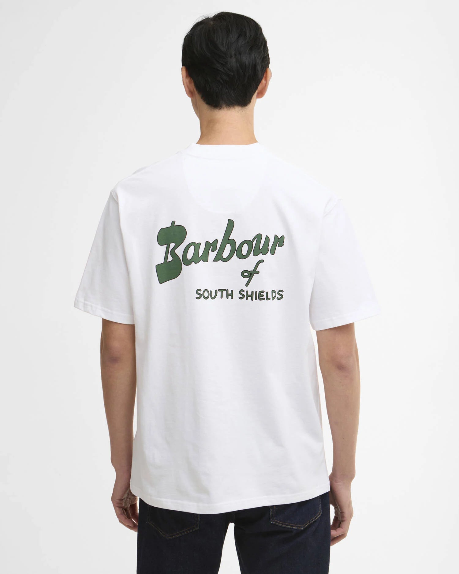 T-shirt bianca oversize con logo vintage Crossby - YES SHOPT-shirtBARBOURMTS1569WH11-IT399230879804771