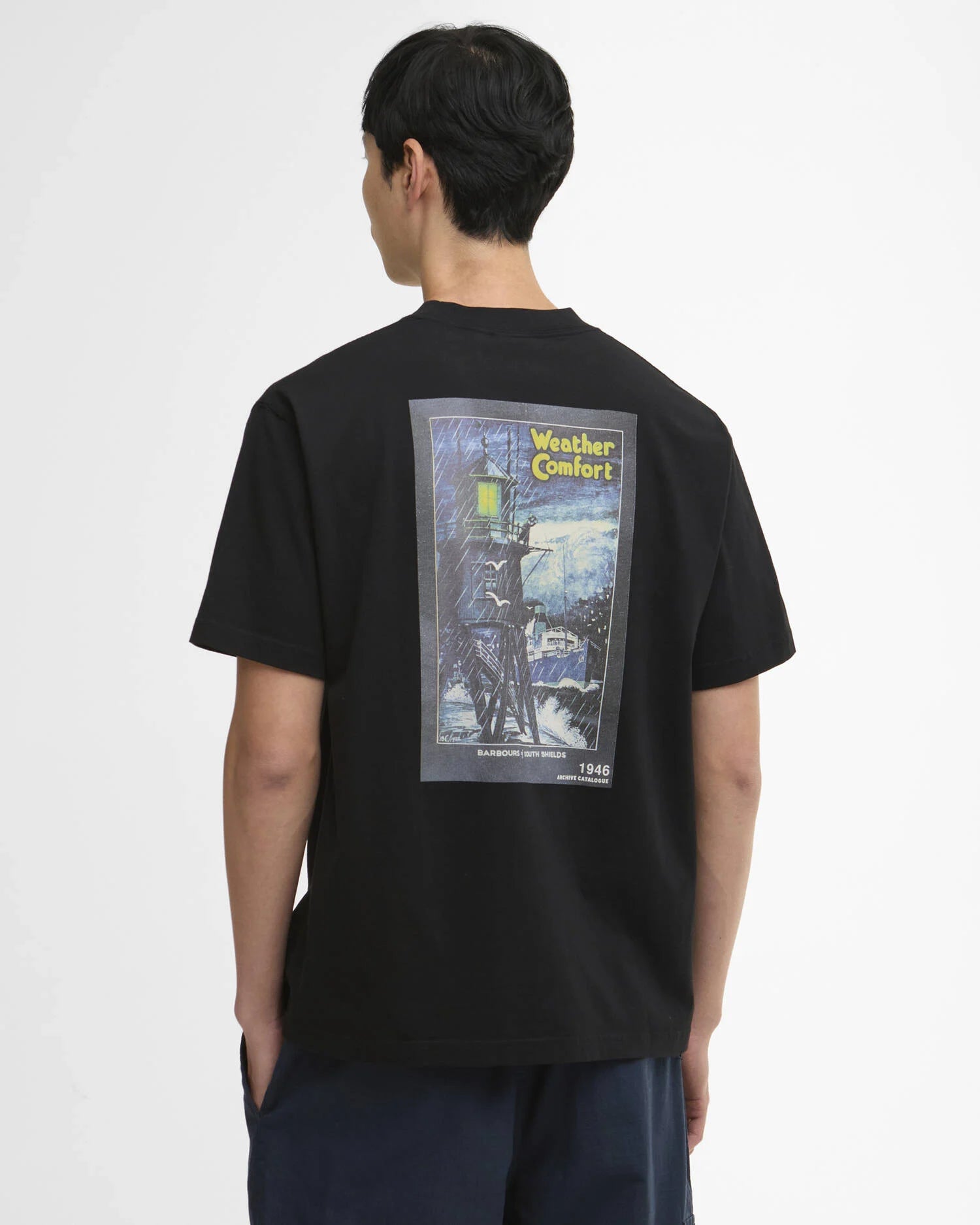T-shirt oversize con stampa "1946" - YES SHOPT-shirtBARBOURMTS1574BK31-IT 341219408182771