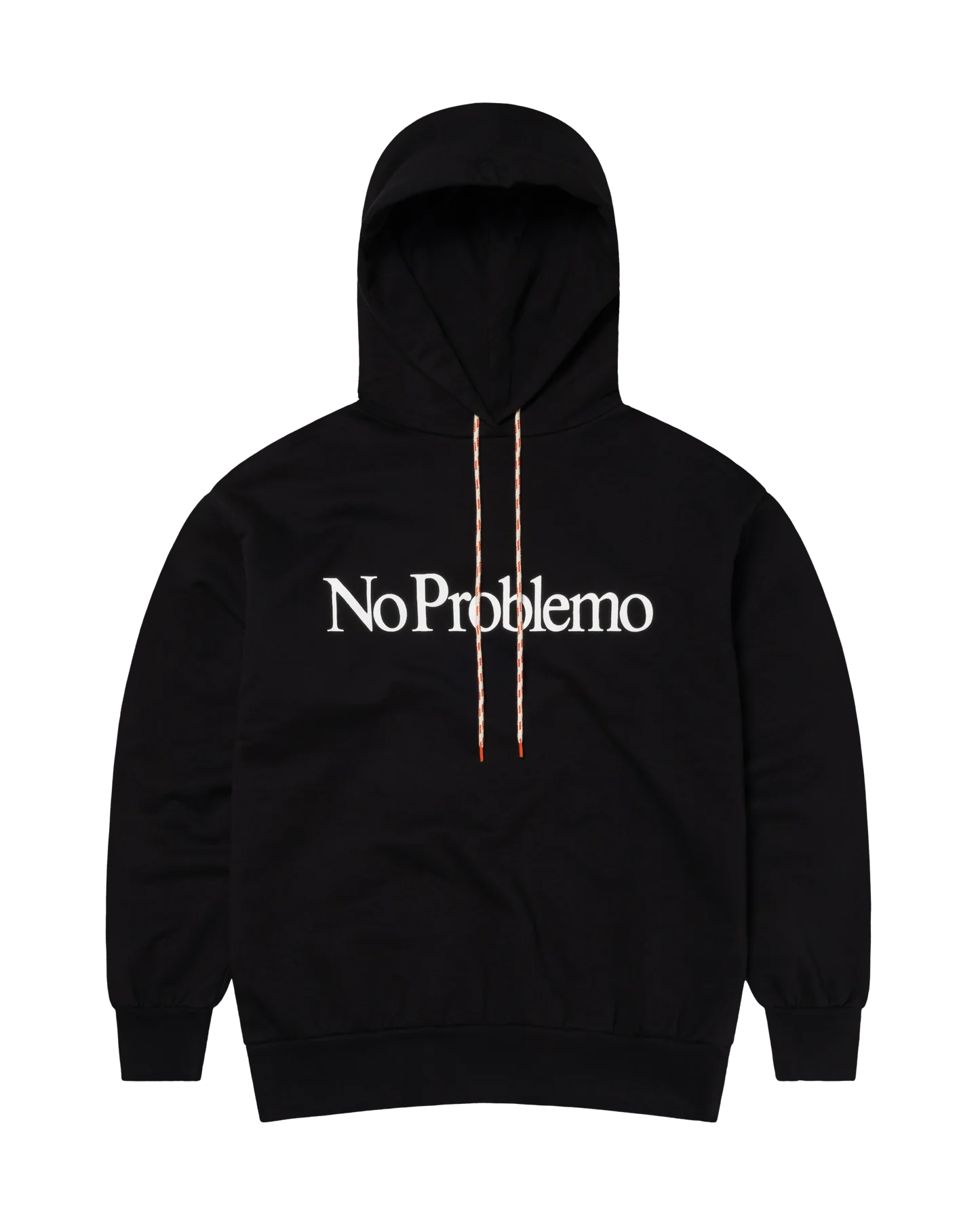 Felpa Nera con Logo Grande e Cappuccio