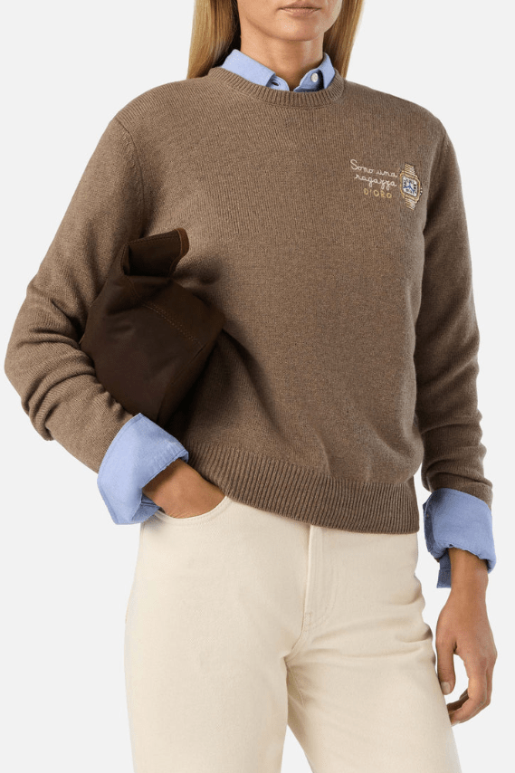 Maglione New Queen "Sono una ragazza d'oro" beige - YES SHOPMaglioniMC2 SAINT BARTHQUE0030/0246M-6