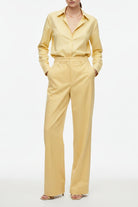 Pantaloni in cotone giallo wide leg - YES SHOPPantaloniGRIFONIG1AB0065-IT 347578485344771