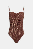 Costume intero marone polka dots con arricci - YES SHOPCostumi da bagnoWEILI ZHENGS26BC04-XXS7577248182771