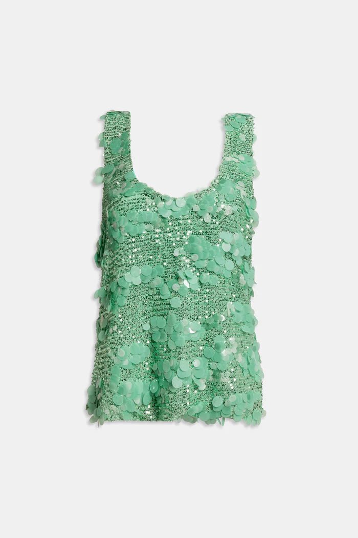 Tank top in paillettes verde acqua - YES SHOPTopWEILI ZHENGS26CT15-XXS6001148182771