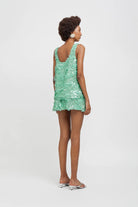 Tank top in paillettes verde acqua - YES SHOPTopWEILI ZHENGS26CT15-XXS6001148182771