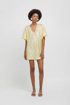 Mini abito con paillettes gialle all over - YES SHOPAbitiWEILI ZHENGS26DC06-XXS