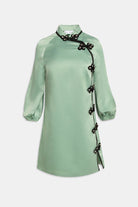 Abito qipao verde acqua stile orientale con applicazioni - YES SHOPAbitiWEILI ZHENGS26DC07-XXS6777248182771
