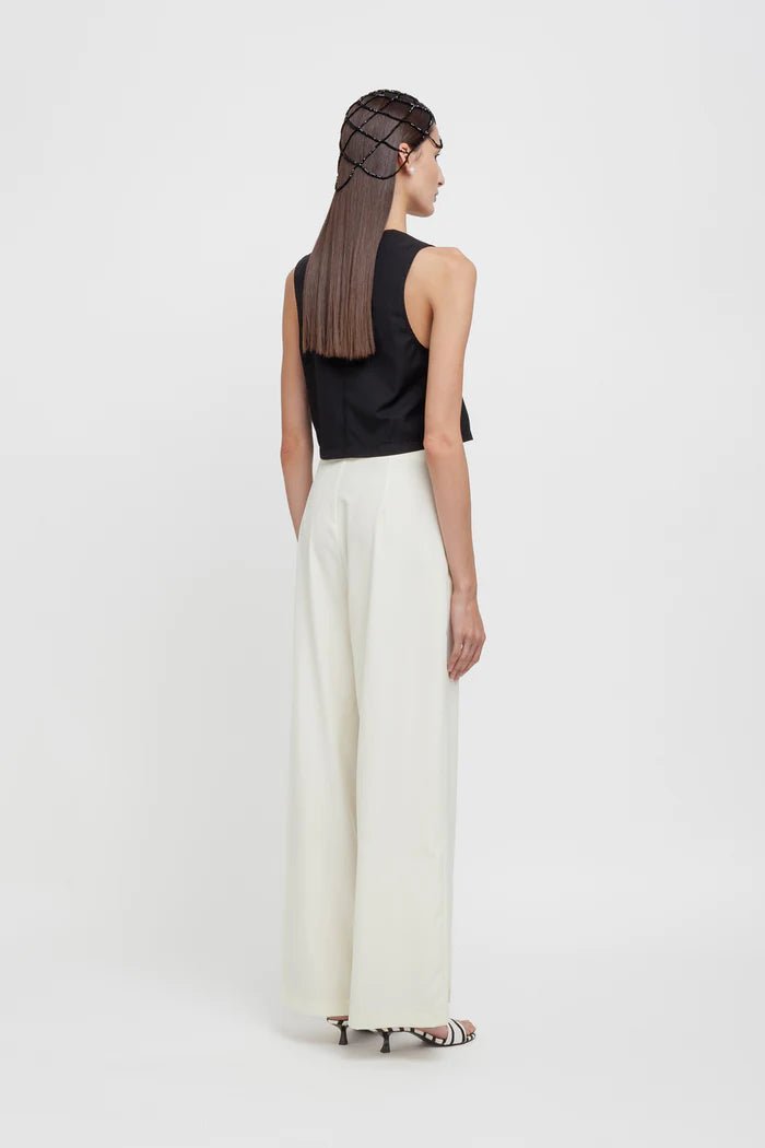 Top corto taglio gilet nero in gabardina - YES SHOPTopWEILI ZHENGS26JG02-XXS8390148182771