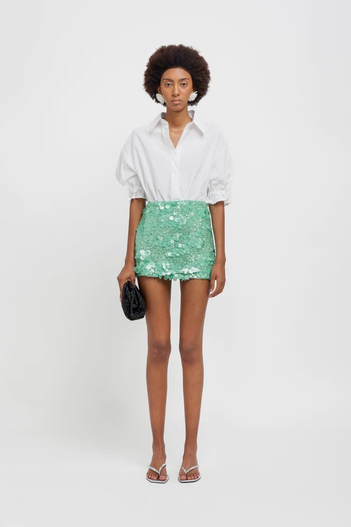 Minigonna in paillettes verde acqua - YES SHOPGonneWEILI ZHENGS26PG01-XXS2401148182771