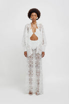 Gonna lunga a sirena in macramè bianca - YES SHOPGonneWEILI ZHENGS26PG11-XXS