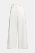 Pantalone in canvas di cotone bianco wide leg - YES SHOPPantaloniWEILI ZHENGS26PL01-XXS