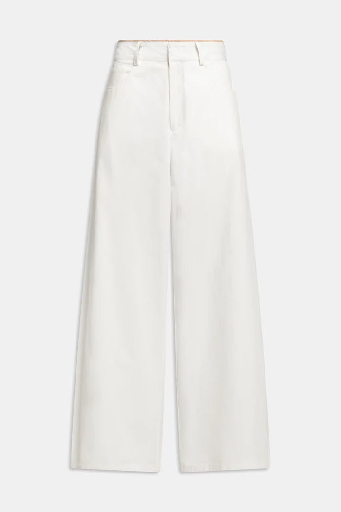 Pantalone in canvas di cotone bianco wide leg - YES SHOPPantaloniWEILI ZHENGS26PL01-XXS