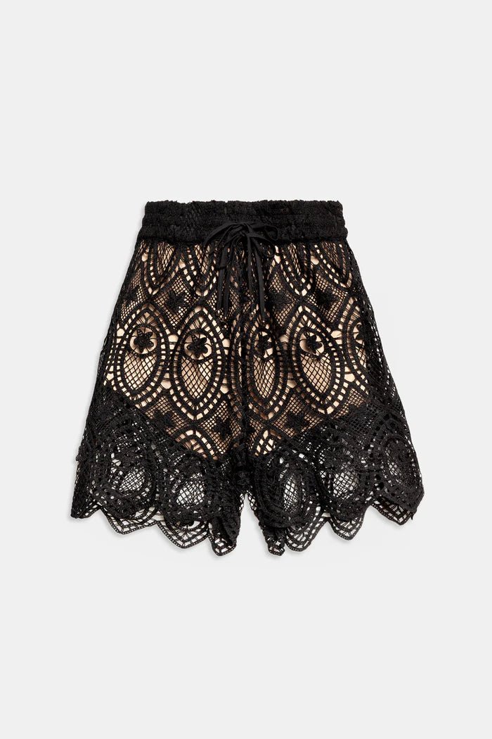 Pantaloncino bermuda nero macramè - YES SHOPShortsWEILI ZHENGS26PS05-XXS9808248182771
