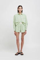 Shorts boxer in cotone a righe verdi - YES SHOPShortsWEILI ZHENGS26PS10-XXS