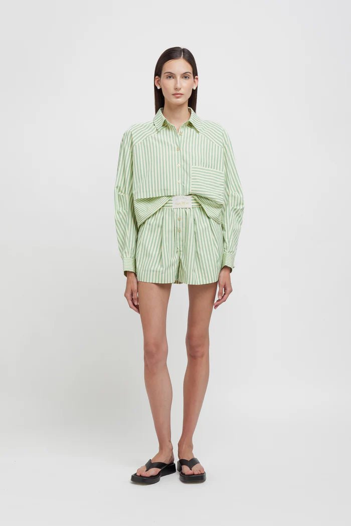 Shorts boxer in cotone a righe verdi - YES SHOPShortsWEILI ZHENGS26PS10-XXS