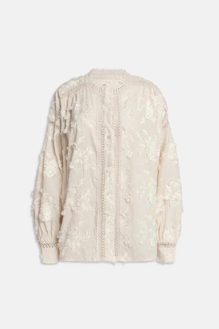 Camicia ovesize in mussola ricamata crema - YES SHOPCamicieWEILI ZHENGS26SL06-XXS7067248182771