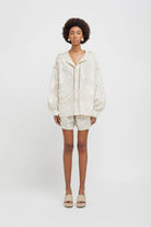 Camicia ovesize in mussola ricamata crema - YES SHOPCamicieWEILI ZHENGS26SL06-XXS7067248182771