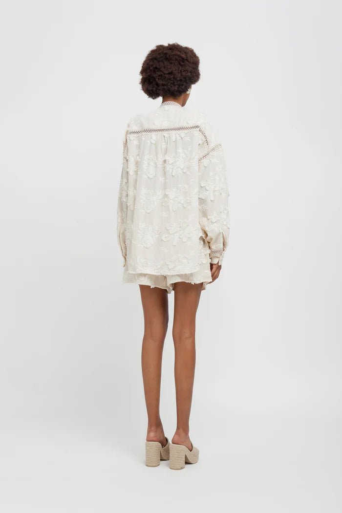 Camicia ovesize in mussola ricamata crema - YES SHOPCamicieWEILI ZHENGS26SL06-XXS7067248182771