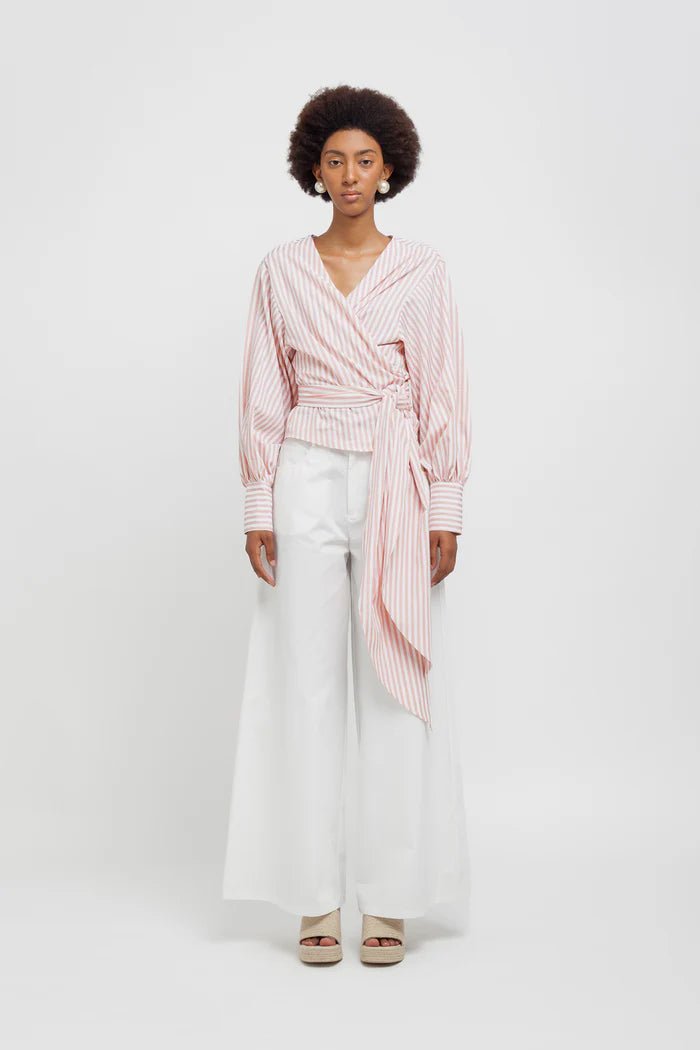 Camicia a righe rosa con fusciacca - YES SHOPCamicieWEILI ZHENGS26SL10-XXS