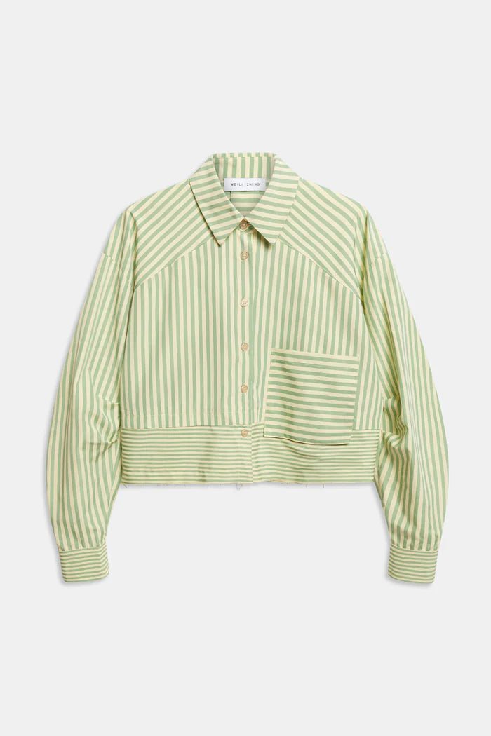 Camicia box fit a righe verdi - YES SHOPCamicieWEILI ZHENGS26SL11-XXS