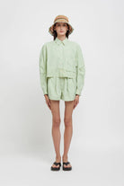 Camicia box fit a righe verdi - YES SHOPCamicieWEILI ZHENGS26SL11-XXS