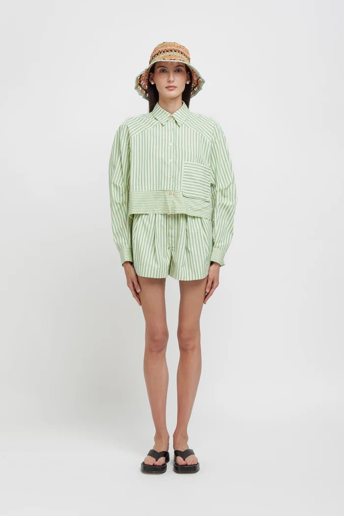 Camicia box fit a righe verdi - YES SHOPCamicieWEILI ZHENGS26SL11-XXS