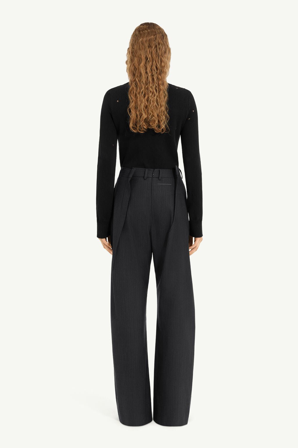 Pantalone in lana con pinces e doppia patta retro MM6 grigio scuro - YES SHOPPantaloniMM6 MAISON MARGIELAS52KA0564M35743/001F-IT 348554118162771