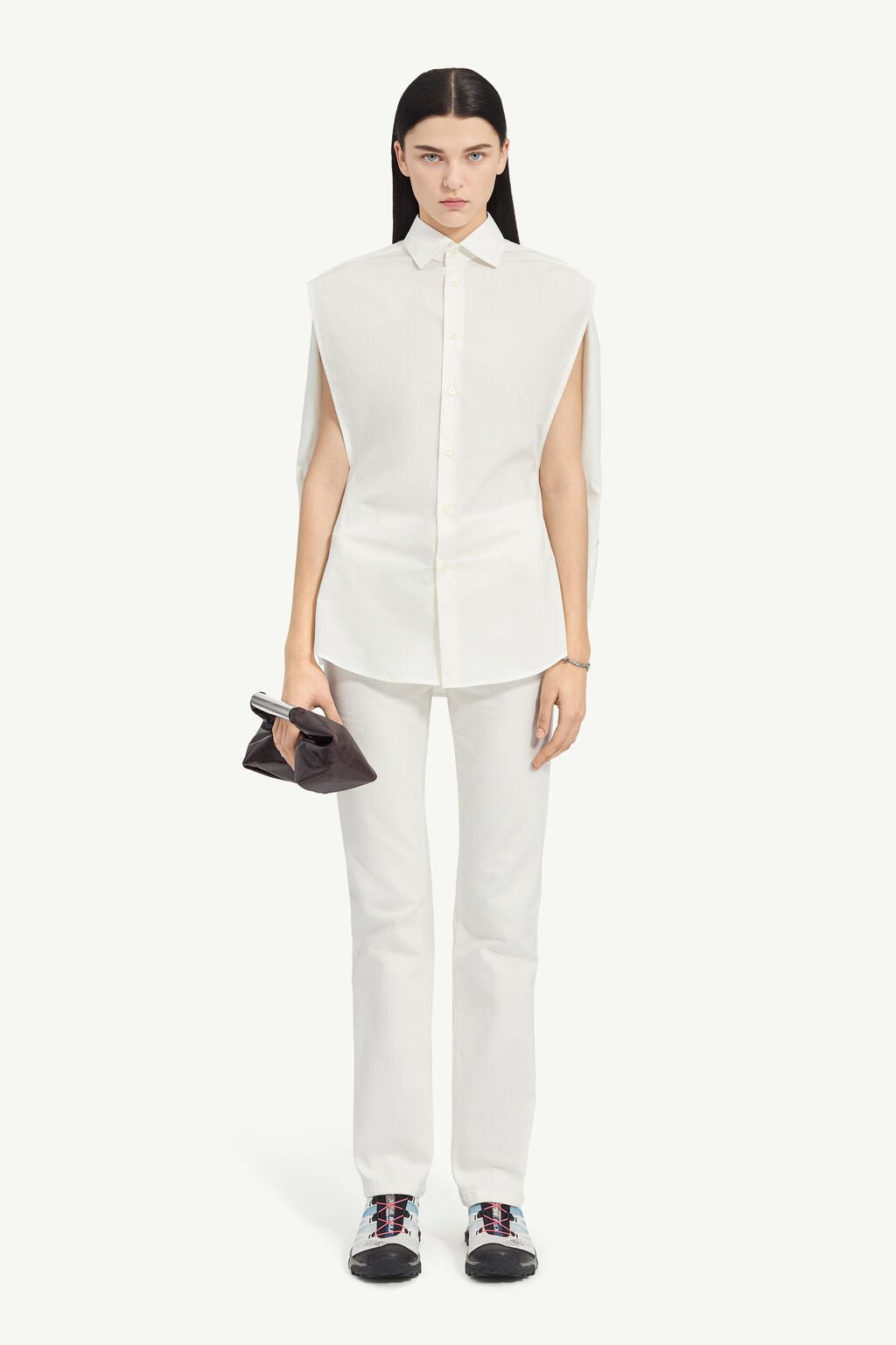 Camicia MM6 smanicata bianca in popeline di cotone - YES SHOPCamicieMM6 MAISON MARGIELAS62DT0052-IT 34