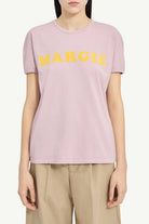 T-shirt in jersey vintage rosa con stampa a contrasto "MARGIE" - YES SHOPT-shirtMM6 MAISON MARGIELAS62GD0212/M2018-XXS5980108863771