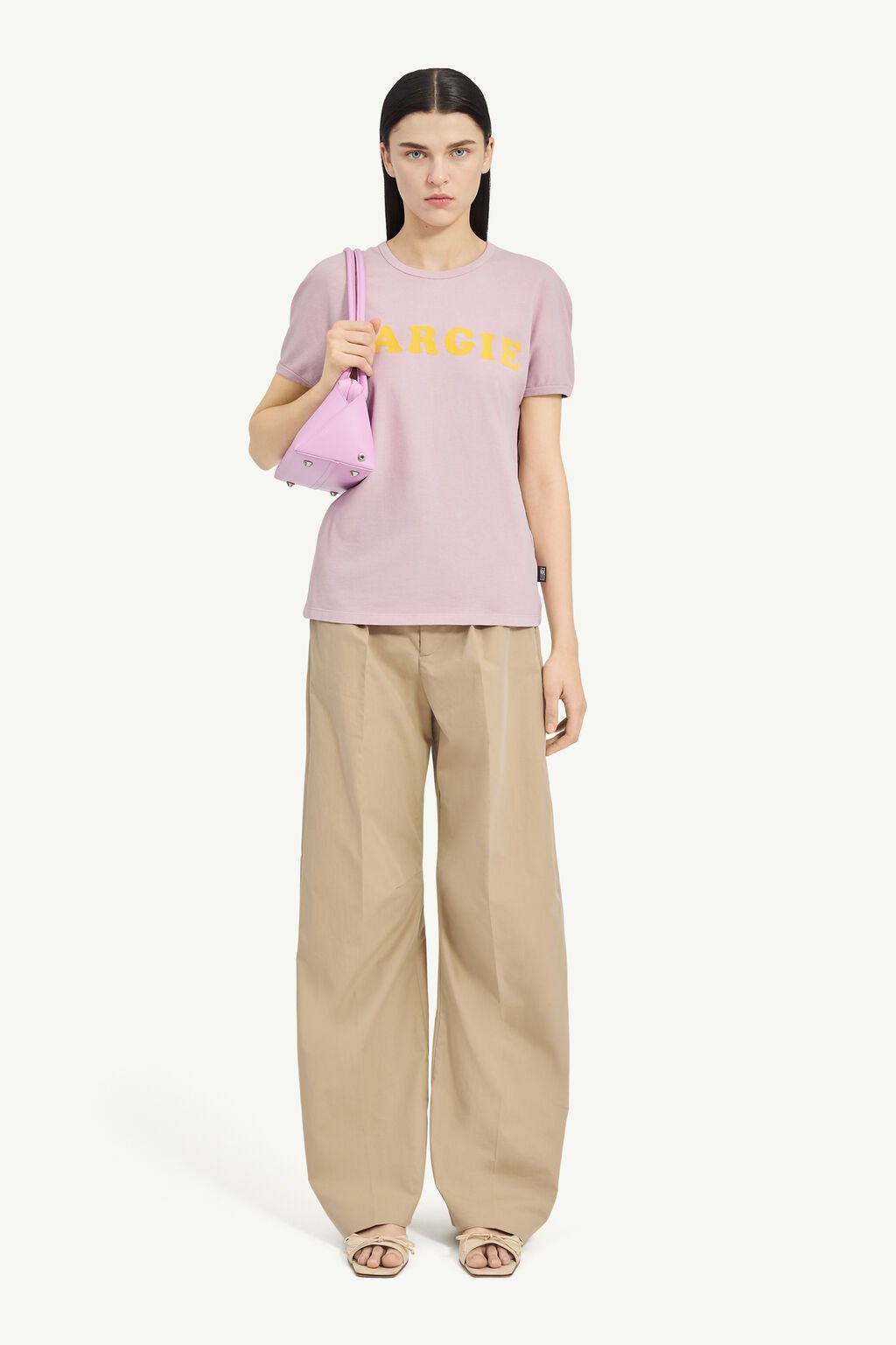 T-shirt in jersey vintage rosa con stampa a contrasto "MARGIE" - YES SHOPT-shirtMM6 MAISON MARGIELAS62GD0212/M2018-XXS5980108863771