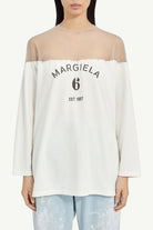 T-shirt MM6 bianca con taglio trasparente bianco - YES SHOPT-shirtMM6 MAISON MARGIELAS626D0213/M35887-XXS4585549676771