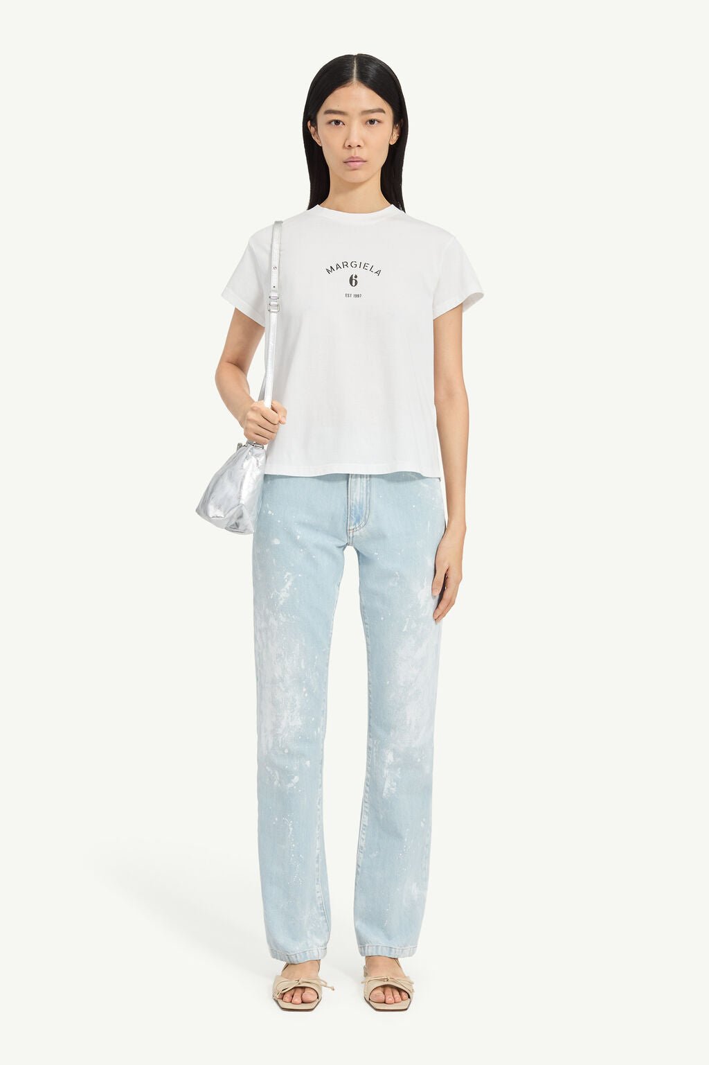 T-shirt slim in cotone bianca con firma logo - YES SHOPT-shirtMM6 MAISON MARGIELAS62GD0216/M86-XXS2078485344771