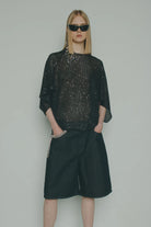 Maglia nera in paillettes tramate con maniche a kimono - YES SHOPMaglieCIRCUS HOTELH6SL03-IT 344555549676771