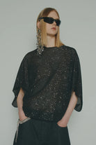 Maglia nera in paillettes tramate con maniche a kimono - YES SHOPMaglieCIRCUS HOTELH6SL03-IT 344555549676771