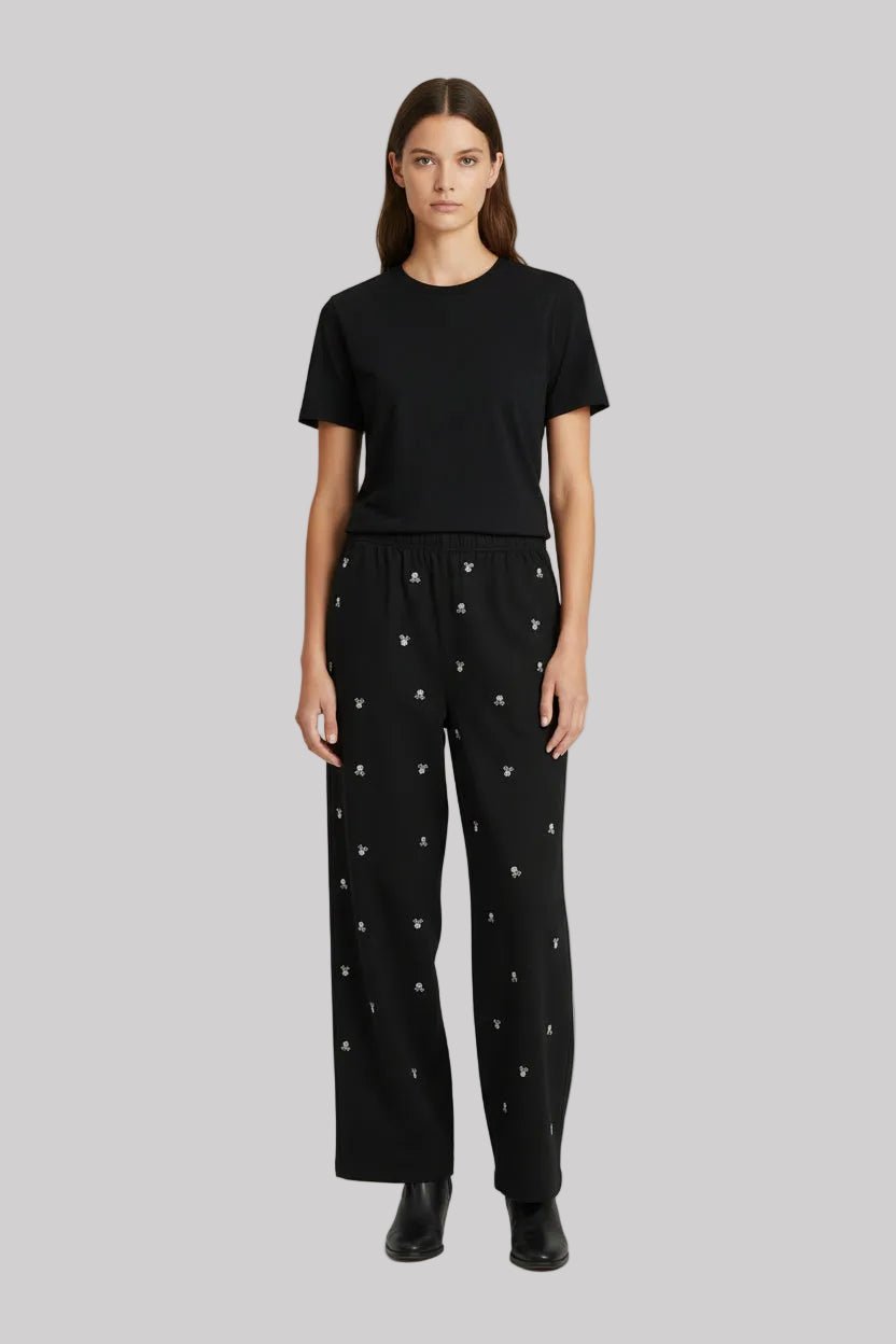 Pantalone gamba dritta nero con applicazioni - YES SHOPPantaloniA PAPER KIDS6PKWOPA135-IT 345255448182771