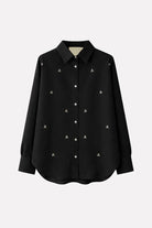 Camicia oversize nera con applicazioni - YES SHOPCamicieA PAPER KIDS6PKWOSI153-IT 341855448182771