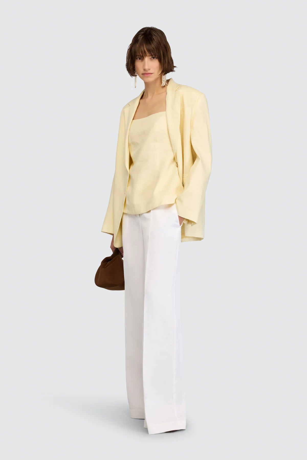 Pantalone in lino bianco - YES SHOPPantaloniSEMICOUTURES6SM22-IT 347809085235771