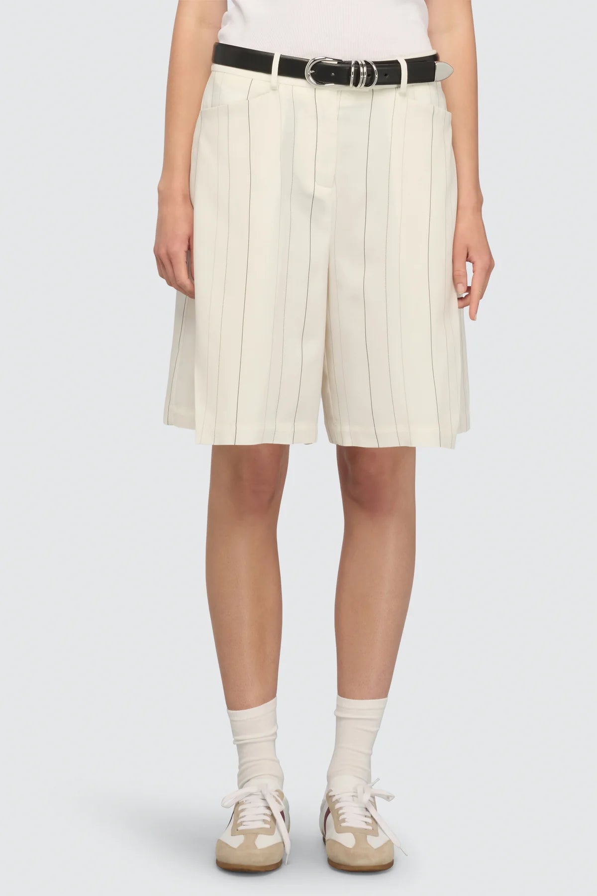 Shorts Paloma lungo panna gessato - YES SHOPShortsSEMICOUTUREY6SI60-IT 343300018162771