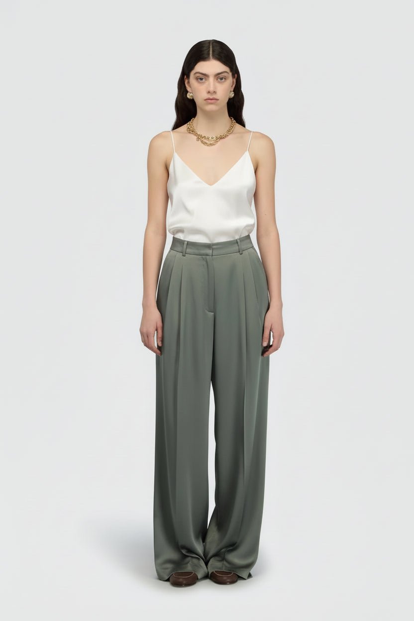 Pantalone Jhonny satin verde - YES SHOPPantaloniSEMICOUTUREY6SM35-IT 344524118162771